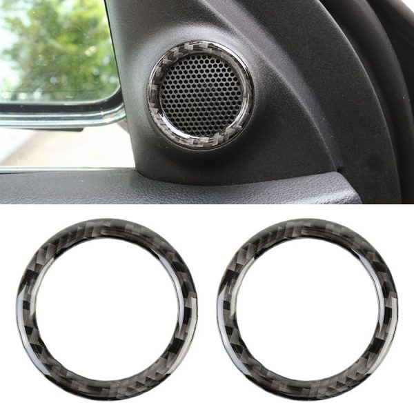 2 PCS Car Rear Horn Carbon Fiber Decorative Sticker for Jeep Grand Cherokee 2014-2017