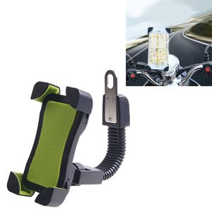 Universal 360 Degrees Free Rotation ABS Motorcycle Phone Bracket Mountain Bike Navigation Bracket GPS / Mobile Holder for 3.5-6.5 inch Mobile Phone (Green)