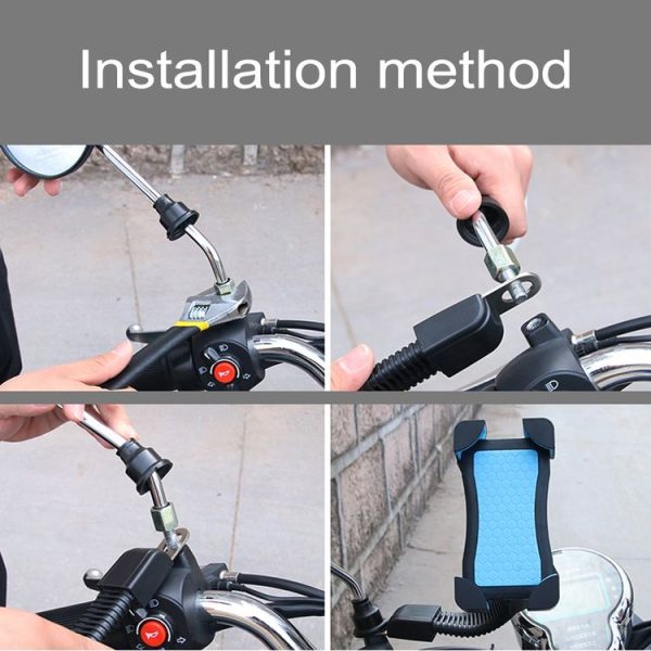 Universal 360 Degrees Free Rotation ABS Motorcycle Phone Bracket Mountain Bike Navigation Bracket GPS / Mobile Holder for 3.5-6.5 inch Mobile Phone (Green) - Image 5