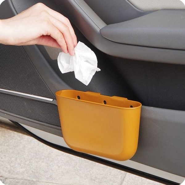 Car Cup Holder Garbage Can Portable Vehicle Trash Can Bin Rubbish Bin Organizer Car-mounted Trash Car Storage Box (Black) - Image 7