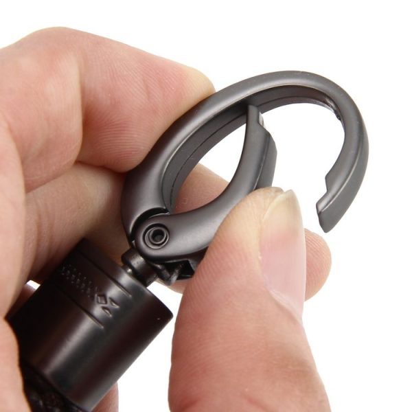 Weaving Band Metal Car Key Ring Braided Belt Key Chain (Black) - Image 4