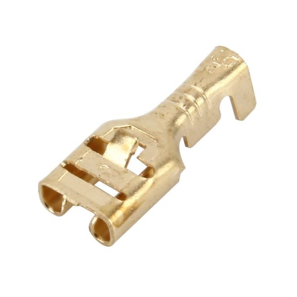 100 PCS 6.3mm Cable Spade Plug Connector Gold Plated Copper Cable Terminal DIY Terminal Connectors - Image 3