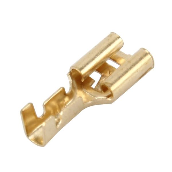 100 PCS 6.3mm Cable Spade Plug Connector Gold Plated Copper Cable Terminal DIY Terminal Connectors - Image 4