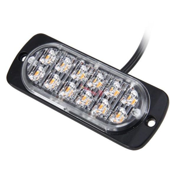 DC 12V-24V 2W 12LEDs SMD-2835 Lamps 17 Flash Patterns 3 Lines Car Flash Lamp Waterproof Car Truck Emergency Strobe Flash Warning Light, Cable Length: 90cm - Image 2
