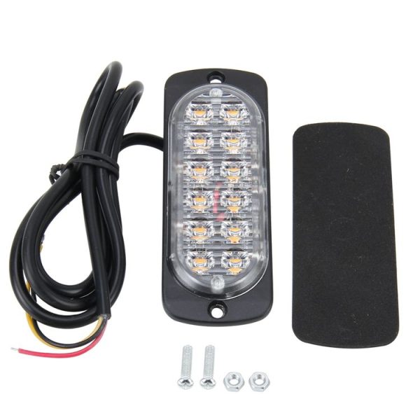 DC 12V-24V 2W 12LEDs SMD-2835 Lamps 17 Flash Patterns 3 Lines Car Flash Lamp Waterproof Car Truck Emergency Strobe Flash Warning Light, Cable Length: 90cm - Image 5