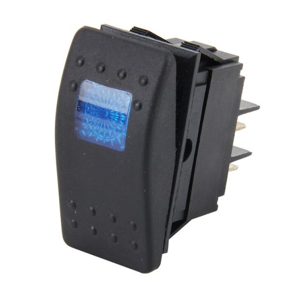 Car Truck Boat Switch Toggle Light Switch 4pin Waterproof 12 / 24V Bar Style Blue Toggle Reverse Rocker Rear Light Switch Car Auto Universal DIY 4 Pin Boat Cap OFF-ON Push Button with Indicator Light - Image 2