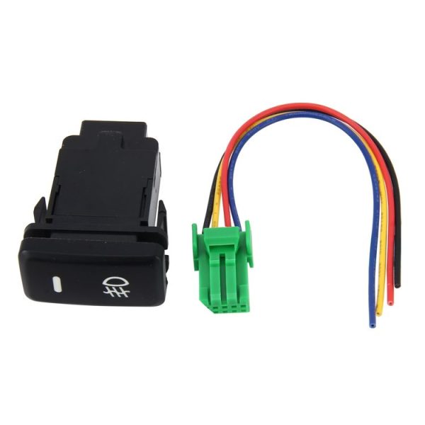 Car Fog Light Lamp Indicator 5 PIN On and Off Button Switch Control 4 Cable Auto Car Fog Light 5 Pin Switch On-Off Button Switch for Toyota, Large Size: 6*2.8*1.7cm (Yellow Light) - Image 5