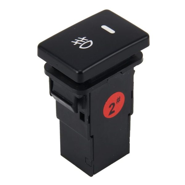 Car Fog Light Lamp Indicator 5 PIN On and Off Button Switch Control 4 Cable Auto Car Fog Light 5 Pin Switch On-Off Button Switch for Toyota, Small Size: 5*2.2*1.7cm (Yellow Light) - Image 2