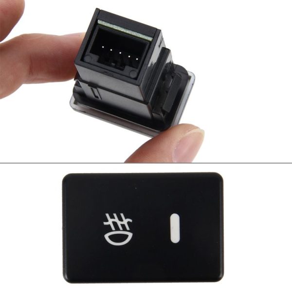 Car Fog Light Lamp Indicator 5 PIN On and Off Button Switch Control 4 Cable Auto Car Fog Light 5 Pin Switch On-Off Button Switch for Toyota, Small Size: 5*2.2*1.7cm (Yellow Light) - Image 4