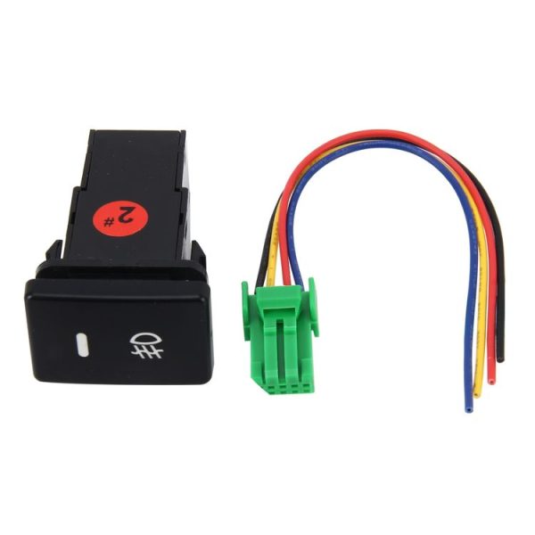 Car Fog Light Lamp Indicator 5 PIN On and Off Button Switch Control 4 Cable Auto Car Fog Light 5 Pin Switch On-Off Button Switch for Toyota, Small Size: 5*2.2*1.7cm (Yellow Light) - Image 5