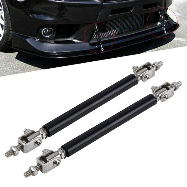 2 PCS Car Modification Large Surrounded By The Rod Telescopic Lever Front and Rear Bars Fixed Front Lip Back Shovel Adjustable Small Rod, Length: 20cm (Black)