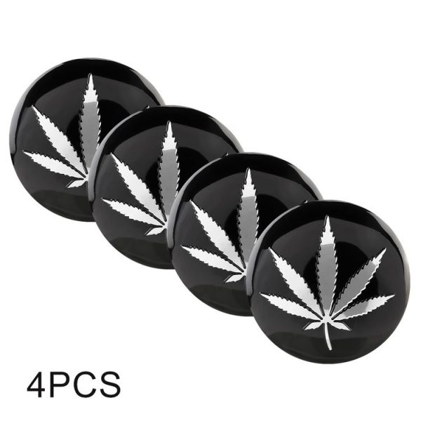 4 PCS Car-Styling Silver Leaves Pattern Metal Wheel Hub Decorative Sticker, Diameter: 5.8cm - Image 5