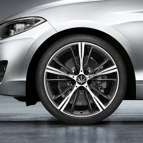 4 PCS Car-Styling Silver Leaves Pattern Metal Wheel Hub Decorative Sticker, Diameter: 5.8cm - Image 7