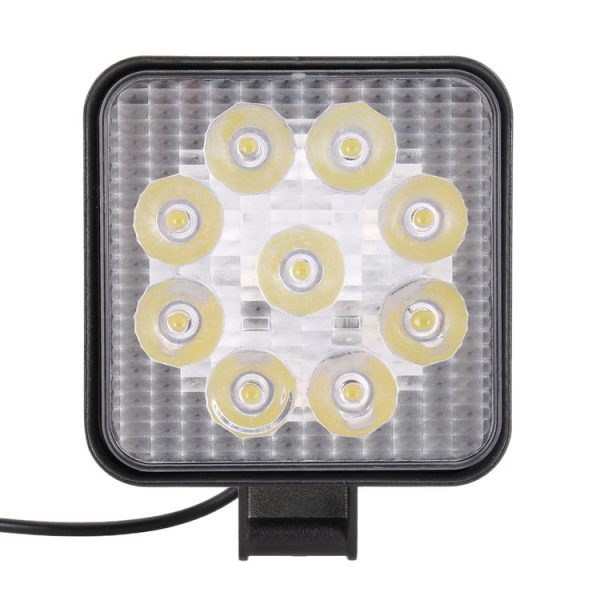 DC 10-30V 27W 2500LM 6000K Waterproof Vehicle Car Boat Marine External Work Lights Emergency Lights 30 Degrees Adjustable Spot Light LED Car Bulbs with 9 Intense Wafer LED Lights (White Light) - Image 2