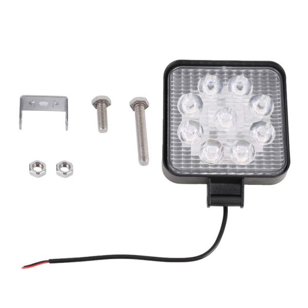 DC 10-30V 27W 2500LM 6000K Waterproof Vehicle Car Boat Marine External Work Lights Emergency Lights 30 Degrees Adjustable Spot Light LED Car Bulbs with 9 Intense Wafer LED Lights (White Light) - Image 6