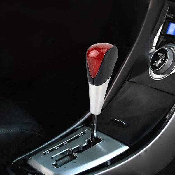 Universal High Carbon Fiber Texture Leather Hole Pattern Car Gear Shift Knob Modified Shifter Lever Knob - Image 7