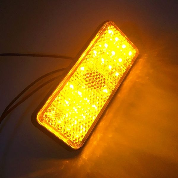 2 PCS Motorcycle Car Trailer DC 12-15V 24-LED Indicator Lamp Reflector Rectangle Marker Tail Light, Light Color: Red (Steady + Flash Lighting) (Yellow) - Image 5