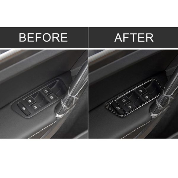 Car Carbon Fiber Window Lift Panel Decorative Sticker for Volkswagen Golf 7 2013-2017, Left Drive - Image 7