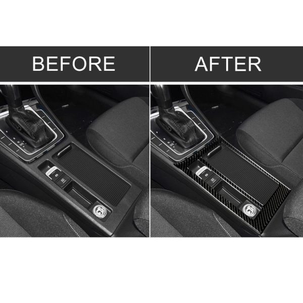 Car Carbon Fiber Water Cup Panel Decorative Sticker for Volkswagen Golf 7 2013-2017, Left Drive - Image 7