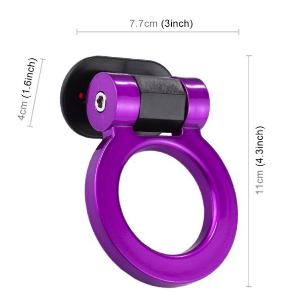 Car Truck Bumper Round Tow Hook Ring Adhesive Decal Sticker Exterior Decoration (Purple) - Image 3