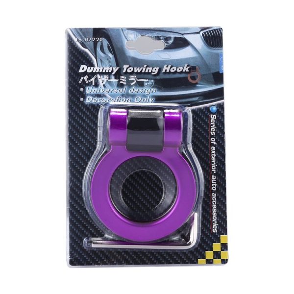 Car Truck Bumper Round Tow Hook Ring Adhesive Decal Sticker Exterior Decoration (Purple) - Image 6