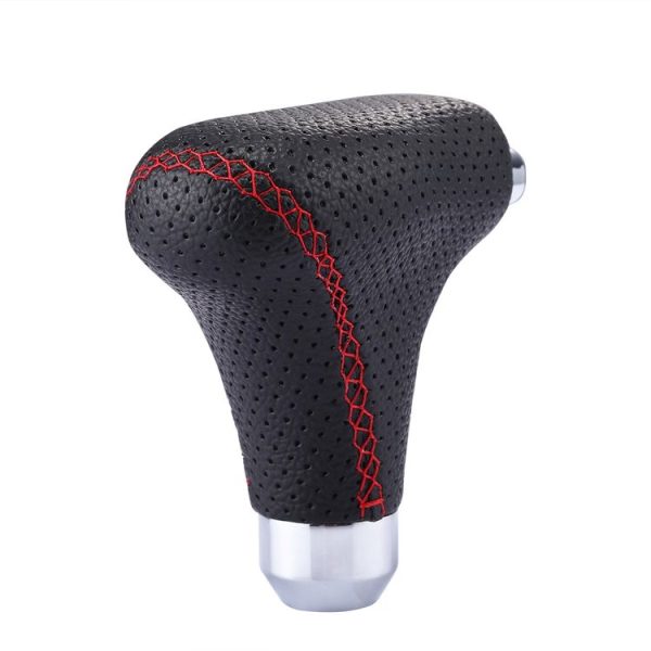 Universal Vehicle Car Black Leather Shifter Cover Manual Automatic Gear Shift Knob - Image 3