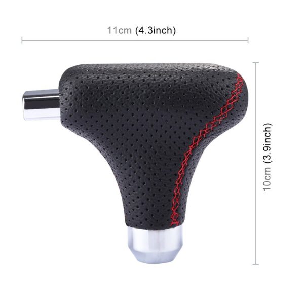 Universal Vehicle Car Black Leather Shifter Cover Manual Automatic Gear Shift Knob - Image 5