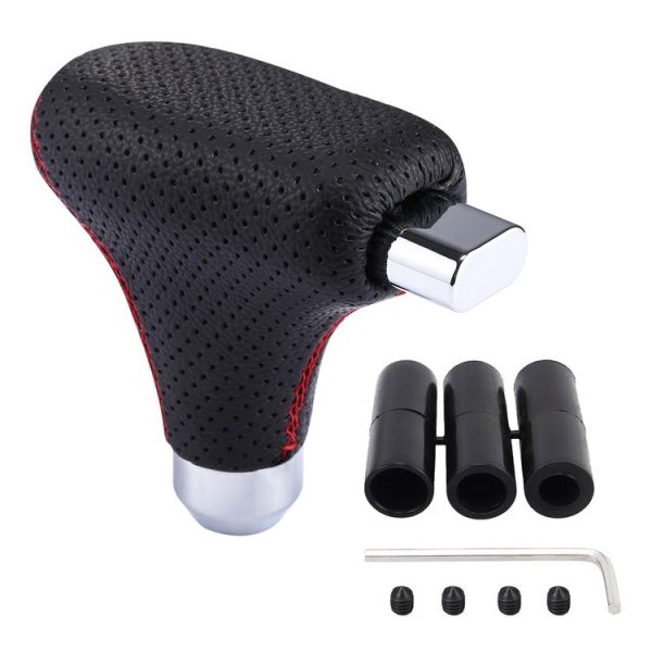 Universal Vehicle Car Black Leather Shifter Cover Manual Automatic Gear Shift Knob - Image 6