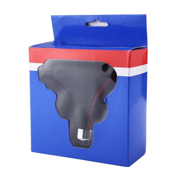 Universal Vehicle Car Black Leather Shifter Cover Manual Automatic Gear Shift Knob - Image 7
