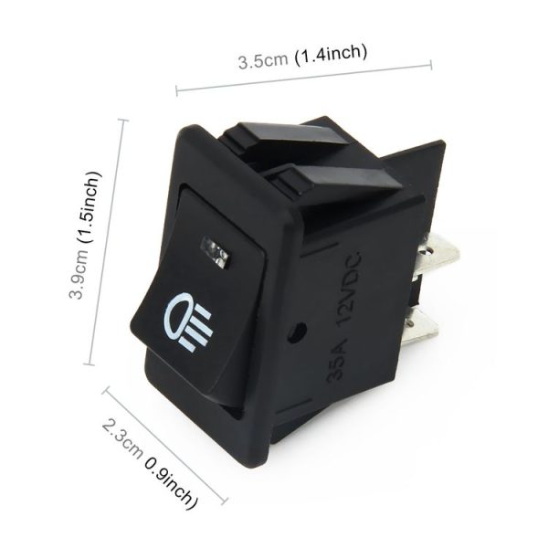 30 Amp 12 Volt Four Plugs LED ON OFF Car Fog Light Switch (Blue Light) - Image 5