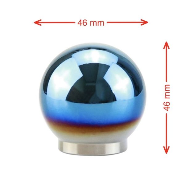 Universal Car Blue Ball Shape Aluminum Alloy Gear Shifter Lever Manual Automatic Shift Knob Adapter - Image 2