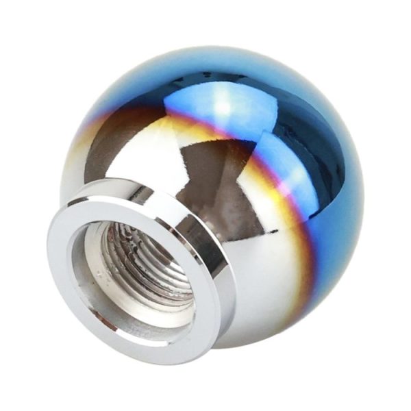 Universal Car Blue Ball Shape Aluminum Alloy Gear Shifter Lever Manual Automatic Shift Knob Adapter - Image 3