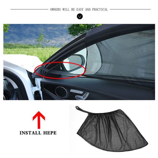 2 PCS Car Front Window Net Yarn Sunscreen Insulation Window Sunshade Cover, Size: 75*50cm - Image 7