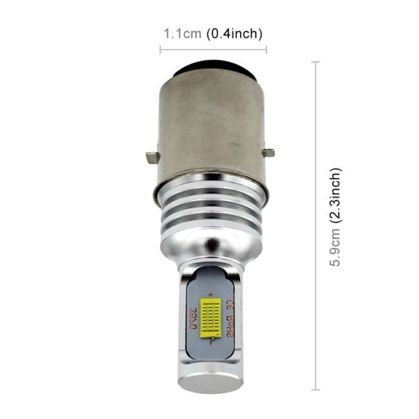 H6 / BA20D 1000LM 72W 6000K White Light 2-LED 3570 Bulbs Motorcycle Headlights, DC 12-24V - Image 3