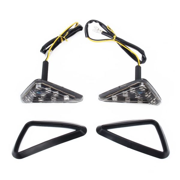 2 PCS Triangle Shape DC 12V Motorcycle 9-LED Yellow Light Turn Signal Indicator Blinker Light - Image 6
