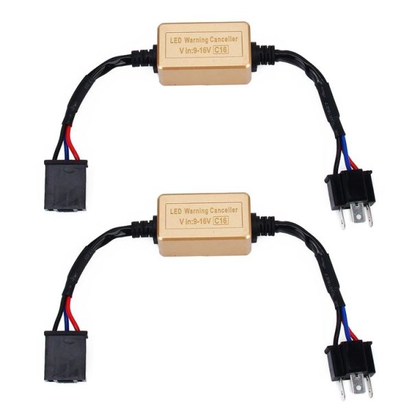 2 PCS H4 LED Headlight Canbus Error Free Computer Warning Canceller Resistor Decoders Anti-Flicker Capacitor Harness - Image 2