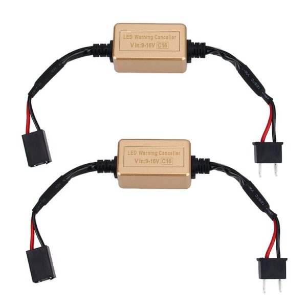 2 PCS H7 LED Headlight Canbus Error Free Computer Warning Canceller Resistor Decoders Anti-Flicker Capacitor Harness - Image 2