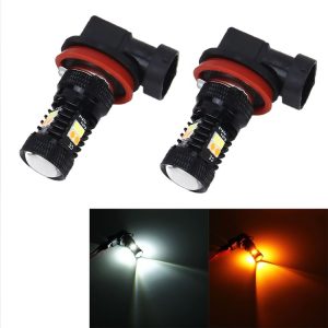 2 PCS Super Bright H11 / H8 DC 12V 5W 350LM Auto Car Fog Light with 16 SMD-3030 LED Bulbs Lamp, White + Yellow Light
