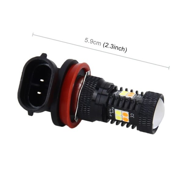 2 PCS Super Bright H11 / H8 DC 12V 5W 350LM Auto Car Fog Light with 16 SMD-3030 LED Bulbs Lamp, White + Yellow Light - Image 4