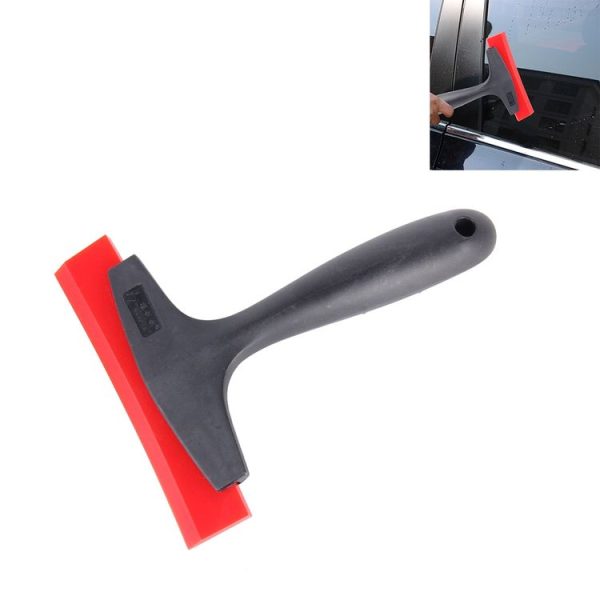 Short Handle Tendon Scraper Car Film Tools Wiper Plate Glass Cleaning Tool (Black)