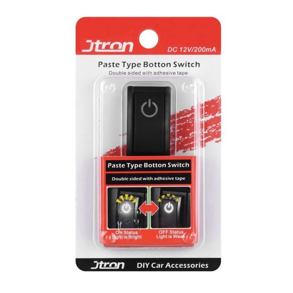 Jtron Car DIY Switch Paste Type Button Switch Paste Type Button Switch Double Sided with Adhesive Tape OFF / ON DC 12V / 200mA - Image 5