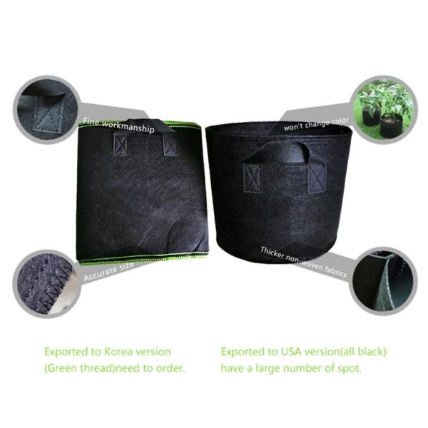 2 Gallon Planting Grow Bag Thickened Non-woven Aeration Fabric Pot Container with Handle - Image 8