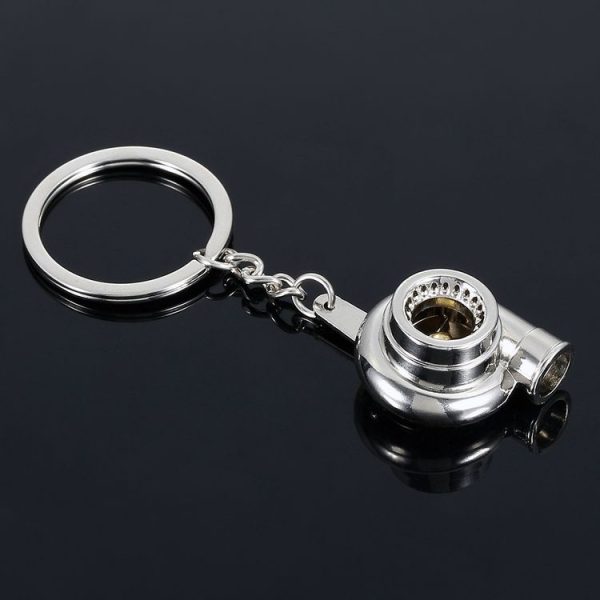 Car Turbocharger Shaped Pendant Zinc Alloy Keychain Keyring, Random Color Delivery - Image 2