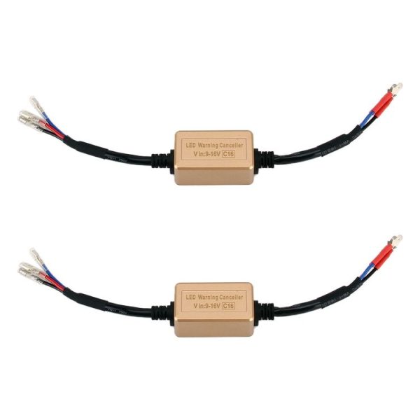 2 PCS H15 LED Headlight Canbus Error Free Computer Warning Canceller Resistor Decoders Anti-Flicker Capacitor Harness - Image 2