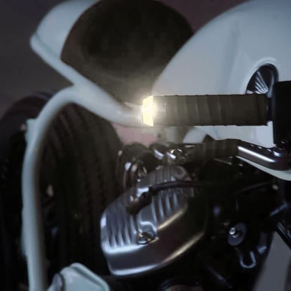 Pair Motorcycle Turn Double Light Grip Bar Plug Strobe Side Marker End LED Handlebar Lamp, Yellow and White Light - Image 11