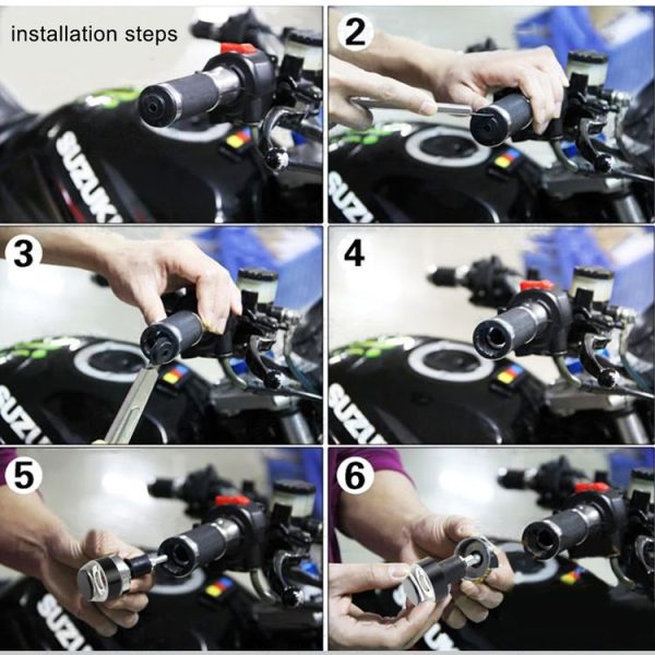 Pair Motorcycle Turn Double Light Grip Bar Plug Strobe Side Marker End LED Handlebar Lamp, Yellow and White Light - Image 7