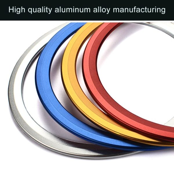 Car Auto Steering Wheel Aluminum Alloy Ring Cover Trim Sticker Decoration for Jaguar (Blue) - Image 5