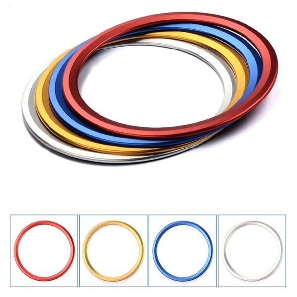 Car Auto Steering Wheel Aluminum Alloy Ring Cover Trim Sticker Decoration for Jaguar (Blue) - Image 7