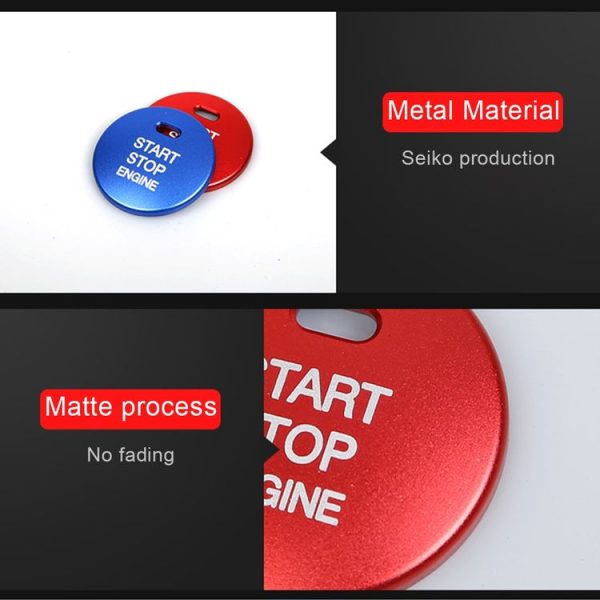 3D Aluminum Alloy Engine Start Stop Push Button Cover Trim Decorative Sticker for Mazda CX4 / CX5 / Axela / ATENZA (Silver) - Image 4