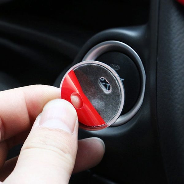 3D Aluminum Alloy Engine Start Stop Push Button Cover Trim Decorative Sticker for Mazda CX4 / CX5 / Axela / ATENZA (Silver) - Image 5
